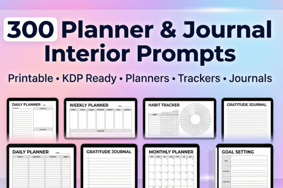 Download 300 Planner &amp; Journal Interior Prompts - Journal interior Collection