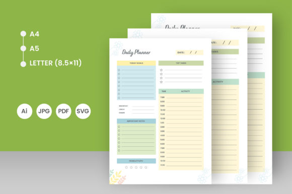 Download Daily Planner Page Activity Interior Kdp - Daily planner page Collection