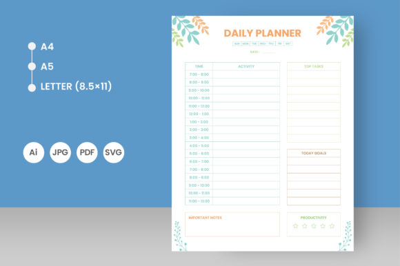 Download Daily Planner Page Activity Interior Kdp - Daily planner page Collection