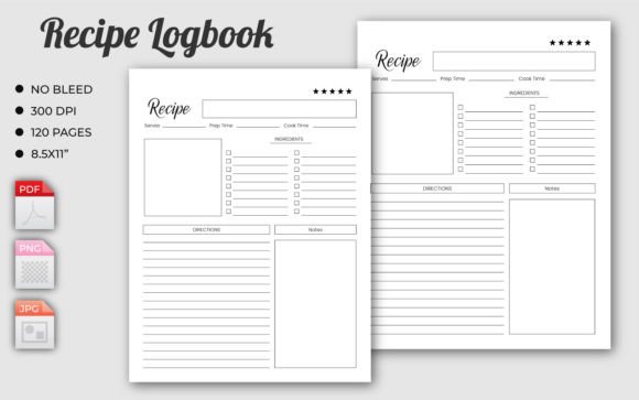 Download Recipe Planner or Journal Interior. - Journal interior Collection